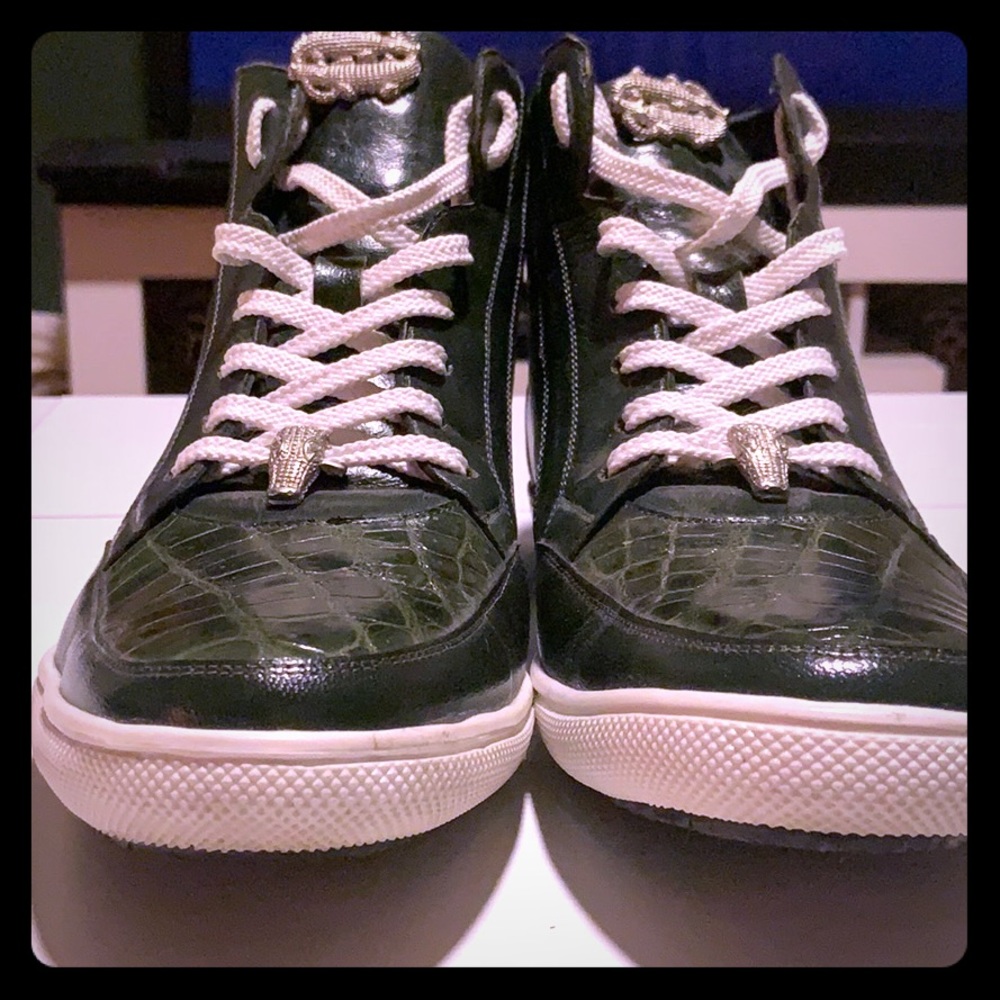 Forest green BELVEDERE alligator boot/shoes